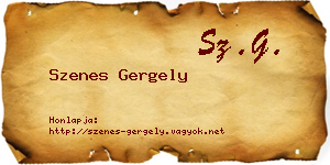 Szenes Gergely névjegykártya